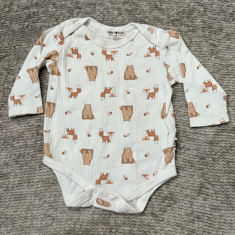 Rabbit + Bear Organic Woodland Bodysuit‎ 6–9M